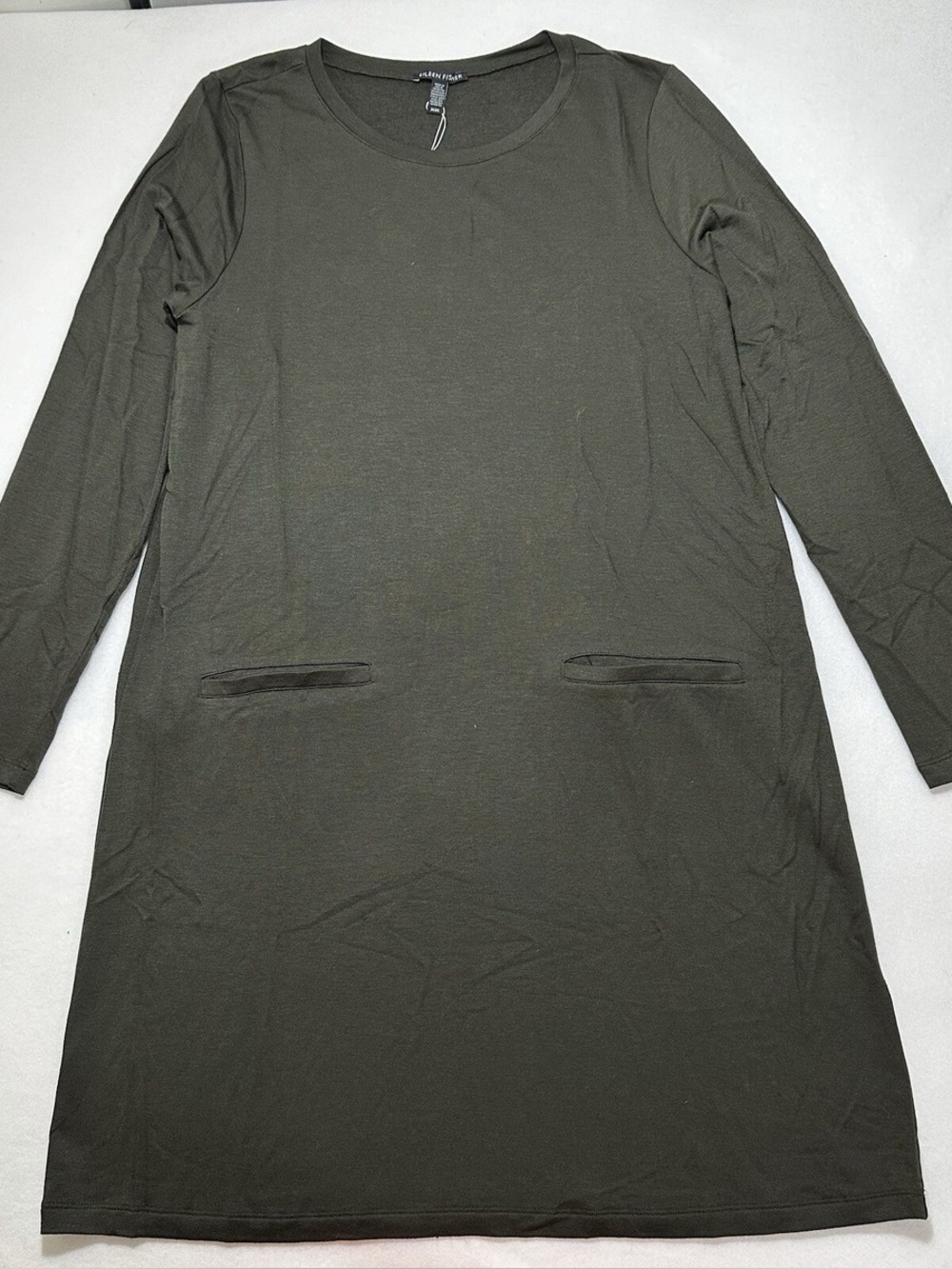NWT Eileen Fisher Long Sleeve Round Neck Tunic Dress